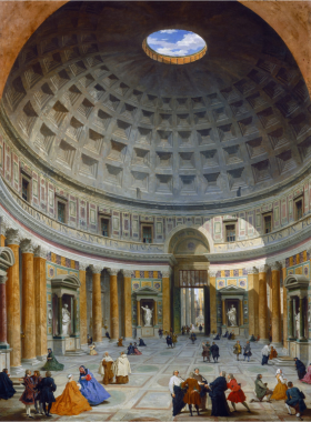 Discover the Pantheon This image shows the Pantheon’s ancient dome with its central oculus, an iconic landmark of Roman architecture.
