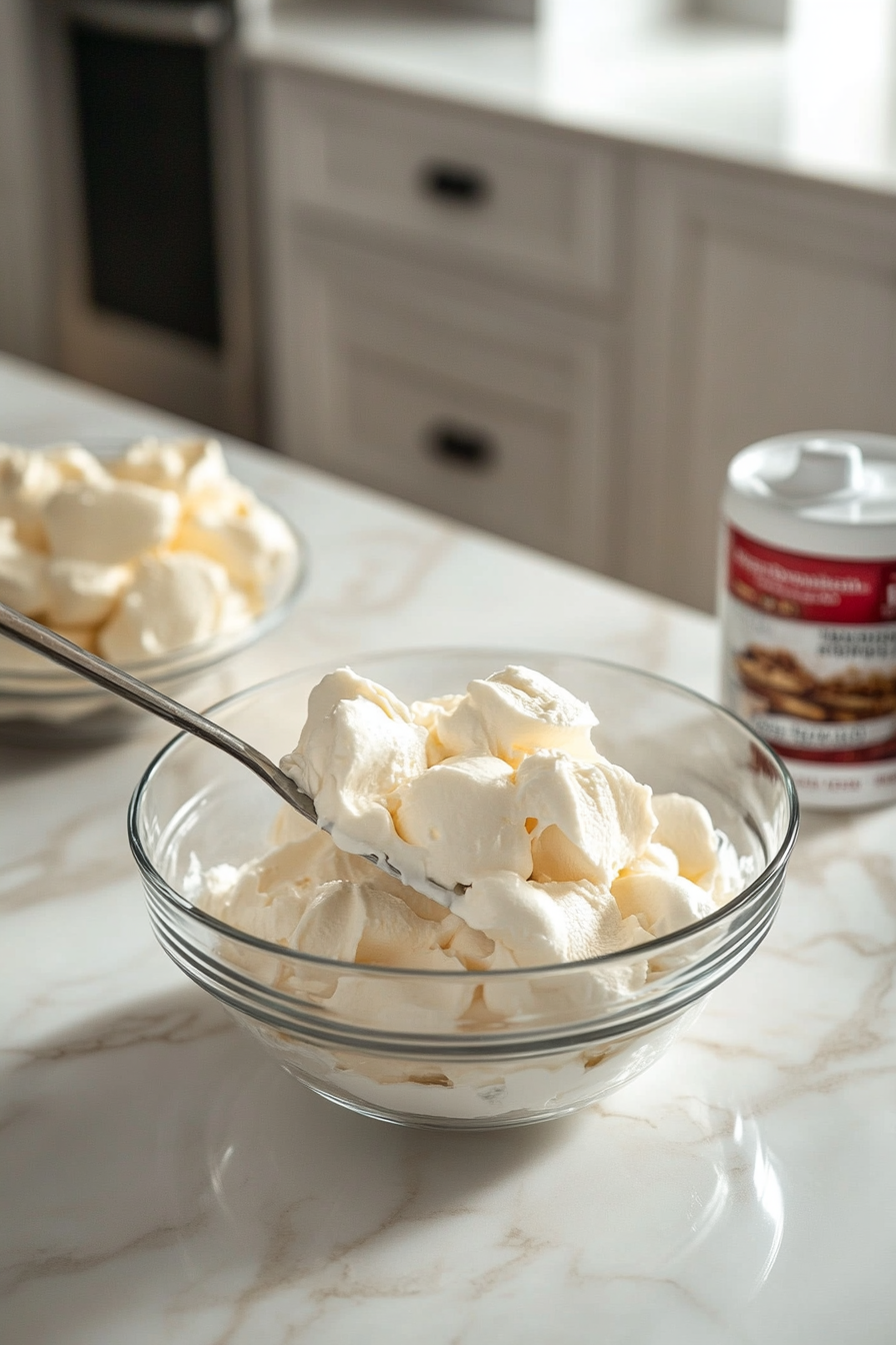 Folding in Whipped Topping