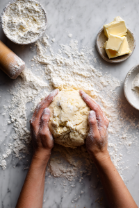Knead dough and roll out for bottom crust.