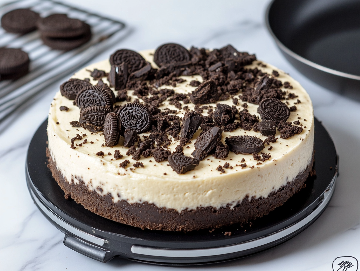 Oreo Chocolate Cheesecake is ready