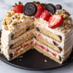 Strawberry Crunch Cake Recipe is ready to serve