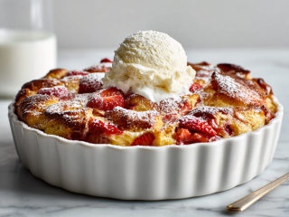 Perfect Strawberry Bread Pudding Souffle Recipe!