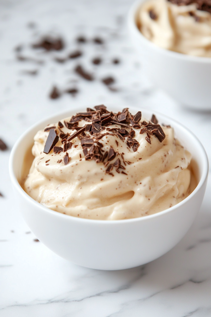 Serve with chocolate shavings