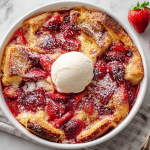 Perfect Strawberry Bread Pudding Souffle Recipe!