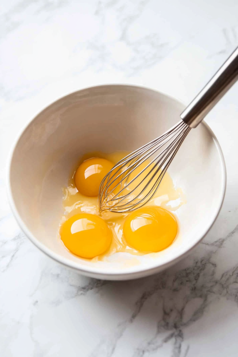 Whisk egg yolks
