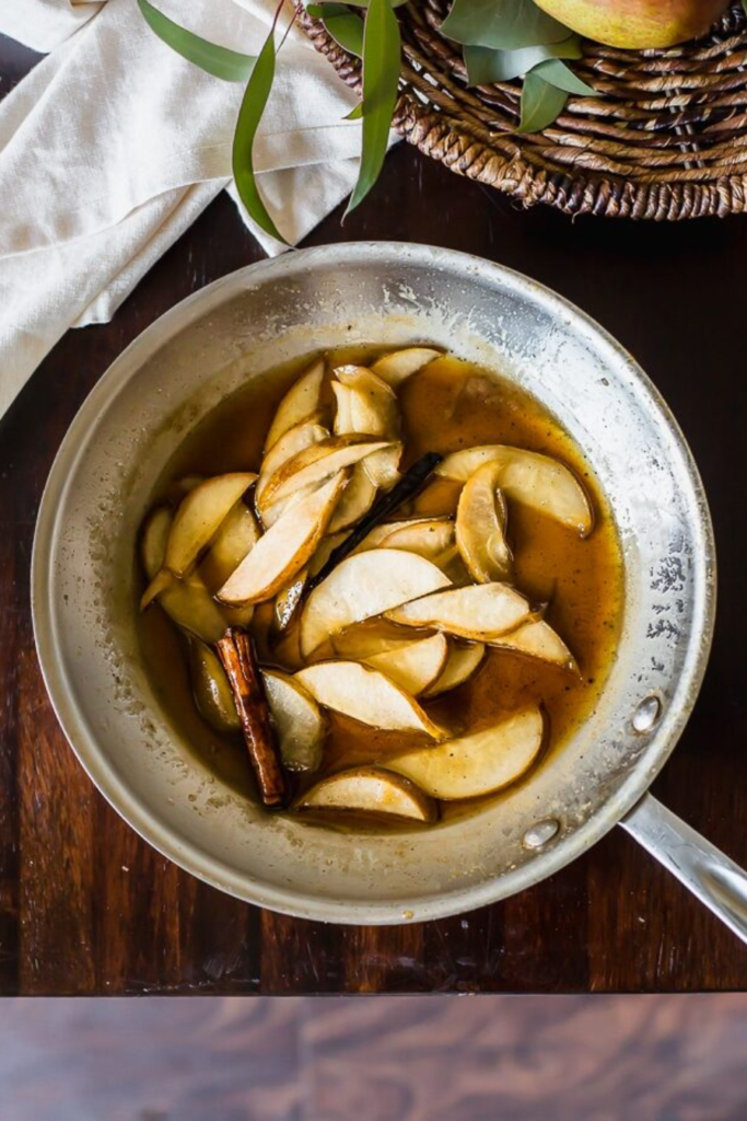 Pears Foster Dutch Baby Pancakes