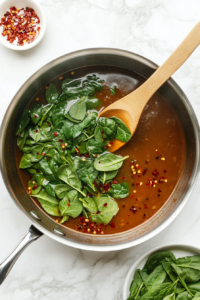 Adding Seasonings and Spinach