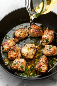 Adding Wine and Reducing Sauce