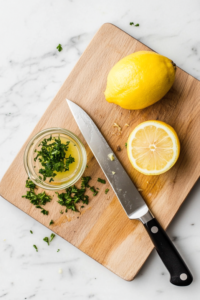 Prepping Lemon and Parsley