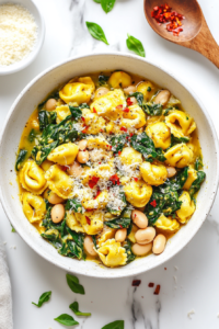 Serving the Dish with Parmesan and Red Pepper Flakes