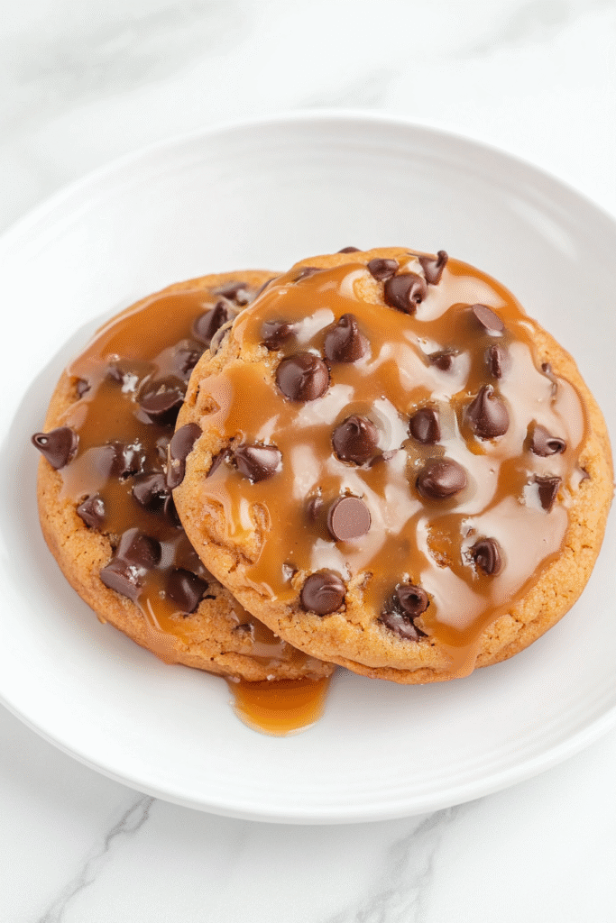 Salted Caramel Cookies with Chocolate Chips