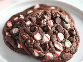 Triple Chocolate Peppermint Cookies