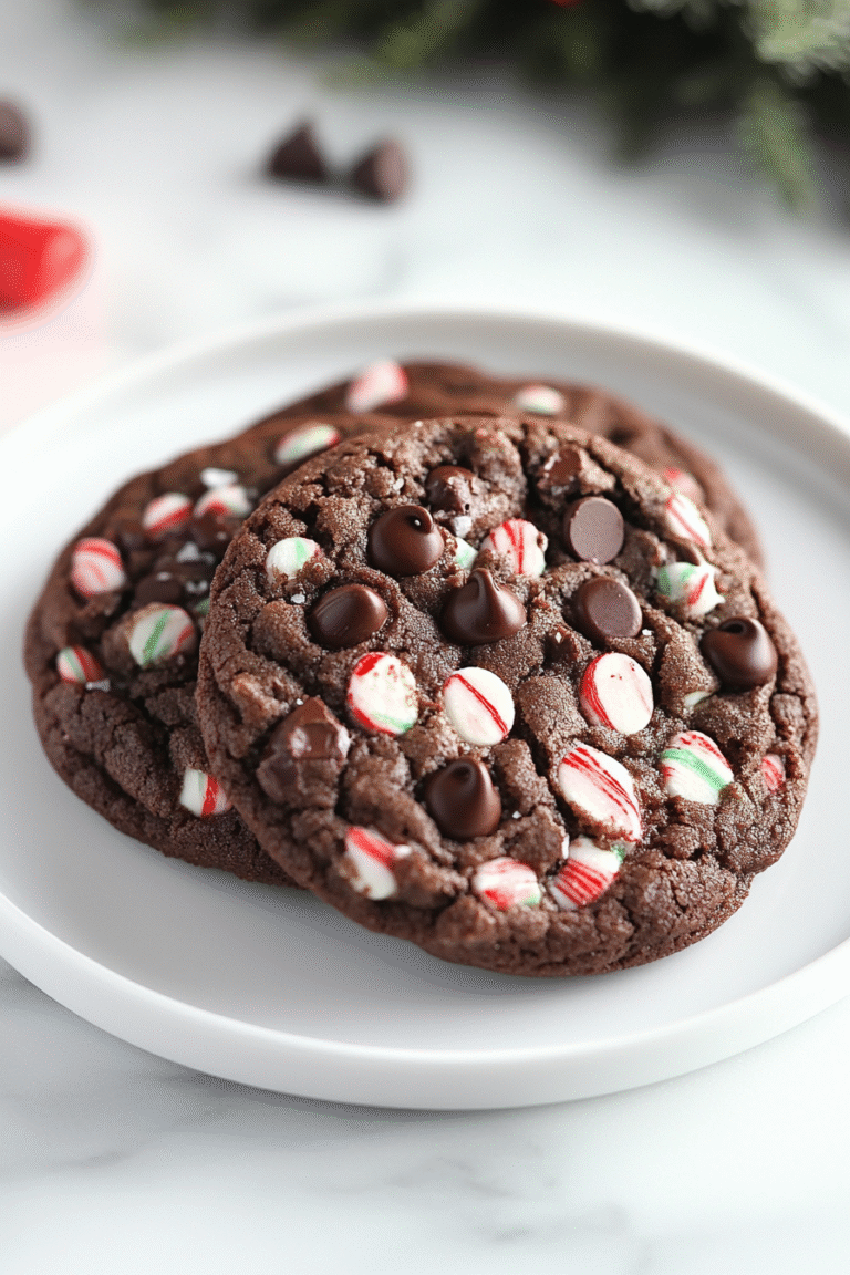 Triple Chocolate Peppermint Cookies