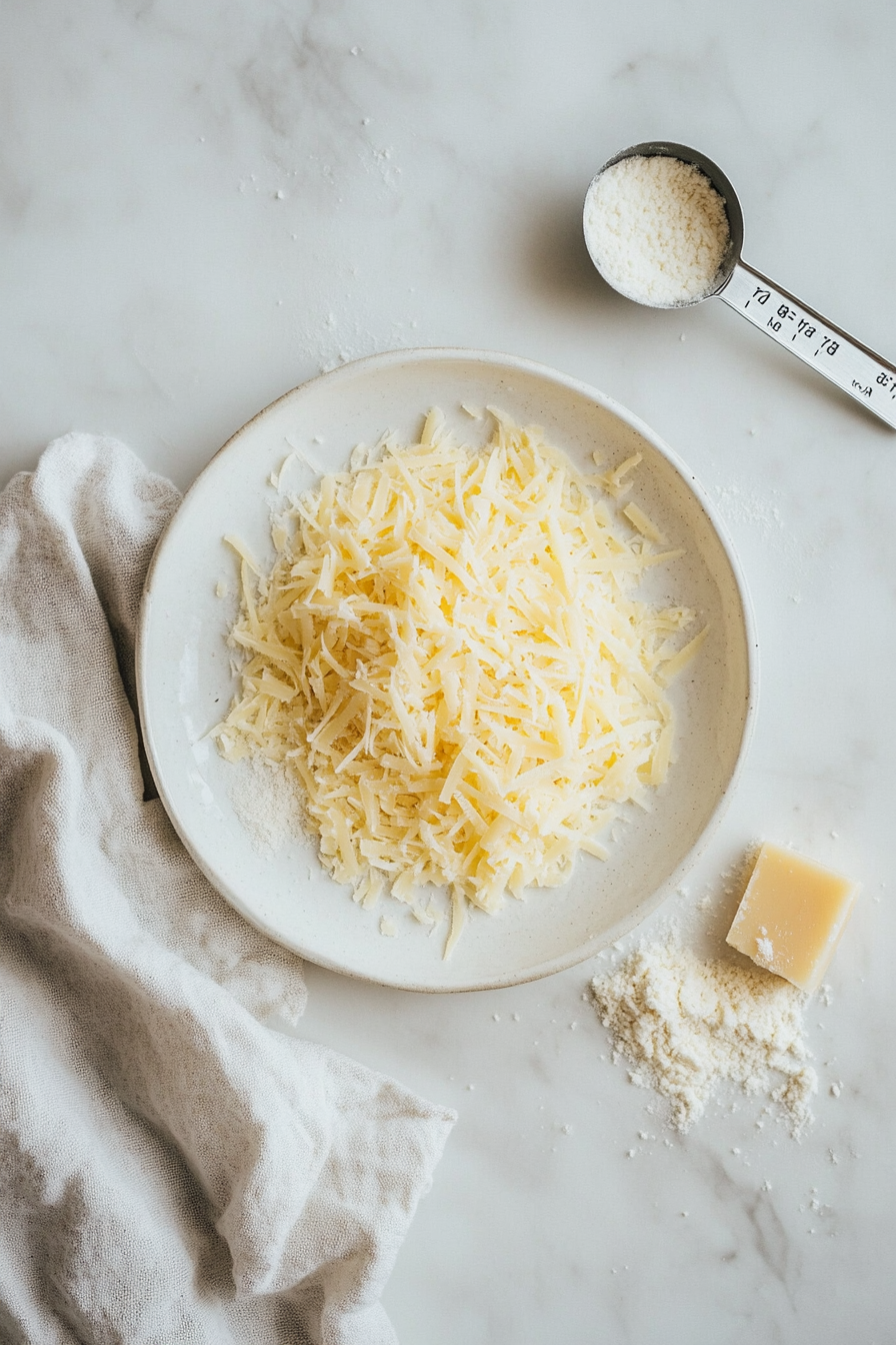 In another plate, mix Parmesan cheese and flour for the breading.