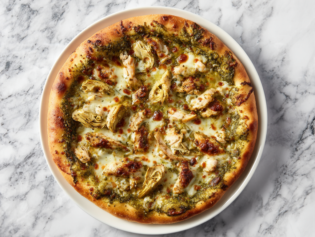 Authentic Pesto Chicken Pizza in 30 Minutes!