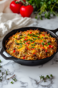 Serve hot, optionally with a fried egg or avocado on top.