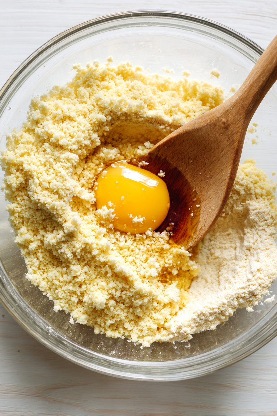 Add egg and vanilla extract; mix to form a soft dough.