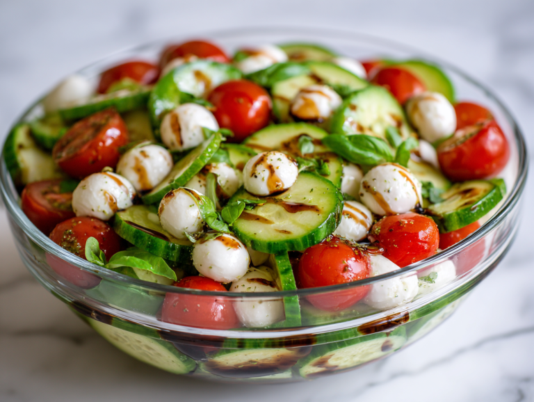 Best Cucumber Caprese Salad Recipe in 10-Mins!