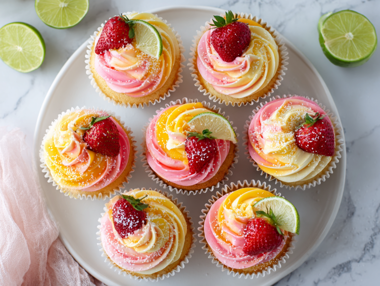 Authentic Strawberry Mango Margarita Cupcakes Recipe!