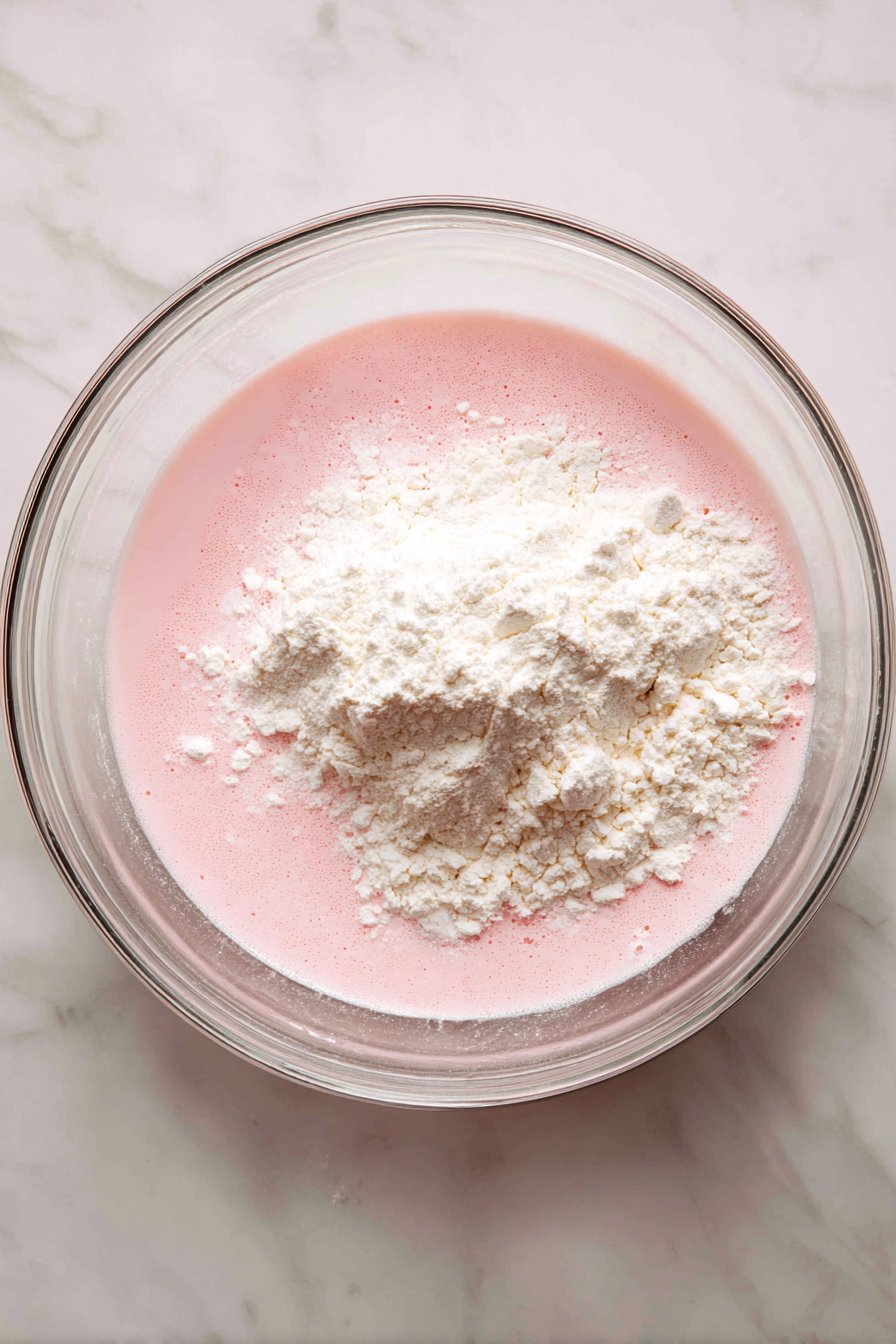 Alternately add the dry ingredients and milk to the batter, mixing gently.