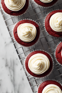 Once cooled, frost the cupcakes and garnish with fresh strawberry slices (optional).