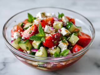 Delicious Cucumber Strawberry Salad Recipe!
