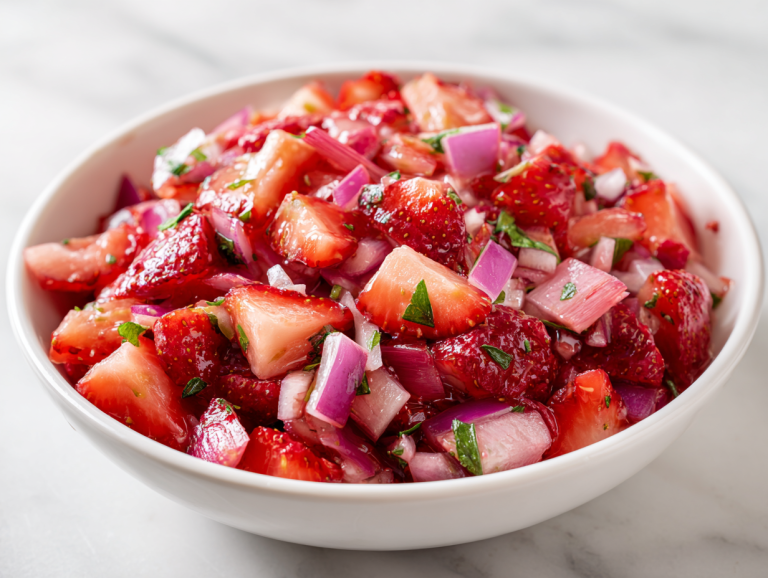 10-Minute Best Strawberry Rhubarb Salsa Recipe Ever!