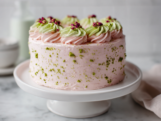 Easy Strawberry Matcha Cake Recipe!