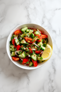 Serve fresh with your favorite Indian meal or enjoy solo! Quick & Easy Kachumber Salad in 10-Minutes!