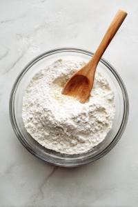 Mix flour, salt, baking soda, and oil, then knead with water to form smooth dough.