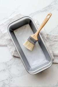 Preheat your oven to 350°F (175°C) and spray a loaf pan with nonstick spray.