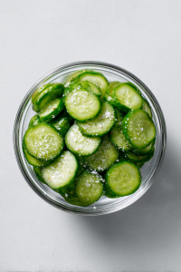 Sprinkle them with salt and let sit for 5 minutes to draw out excess moisture.