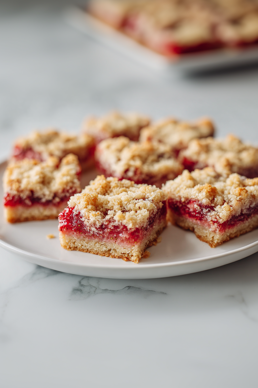 Crumble the remaining dough on top and bake for 35 minutes until golden. Let cool before cutting.