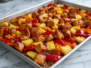 Perfect Sheet Pan Hawaiian Chicken Recipe!