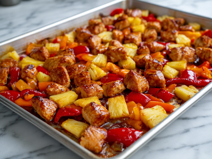 Perfect Sheet Pan Hawaiian Chicken Recipe!