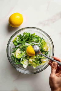 Squeeze in fresh lemon juice and mix everything well.