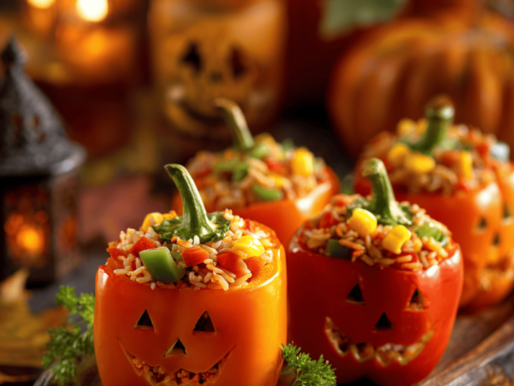 Halloween Jack-o&rsquo;-Lantern Stuffed Peppers: A Spooky Twist on Comfort Food