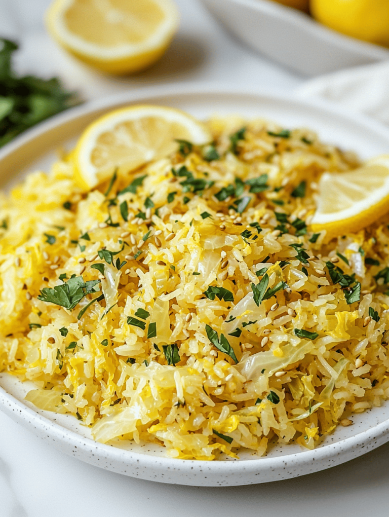 Mediterranean Lemon Rice & Cabbage Recipe