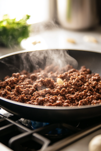 Add ground beef to the skillet