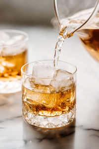 Pour the infused cider into glasses filled