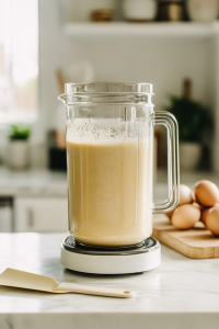 Stop the blender and carefully