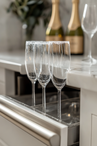 champagne glasses in the freezer