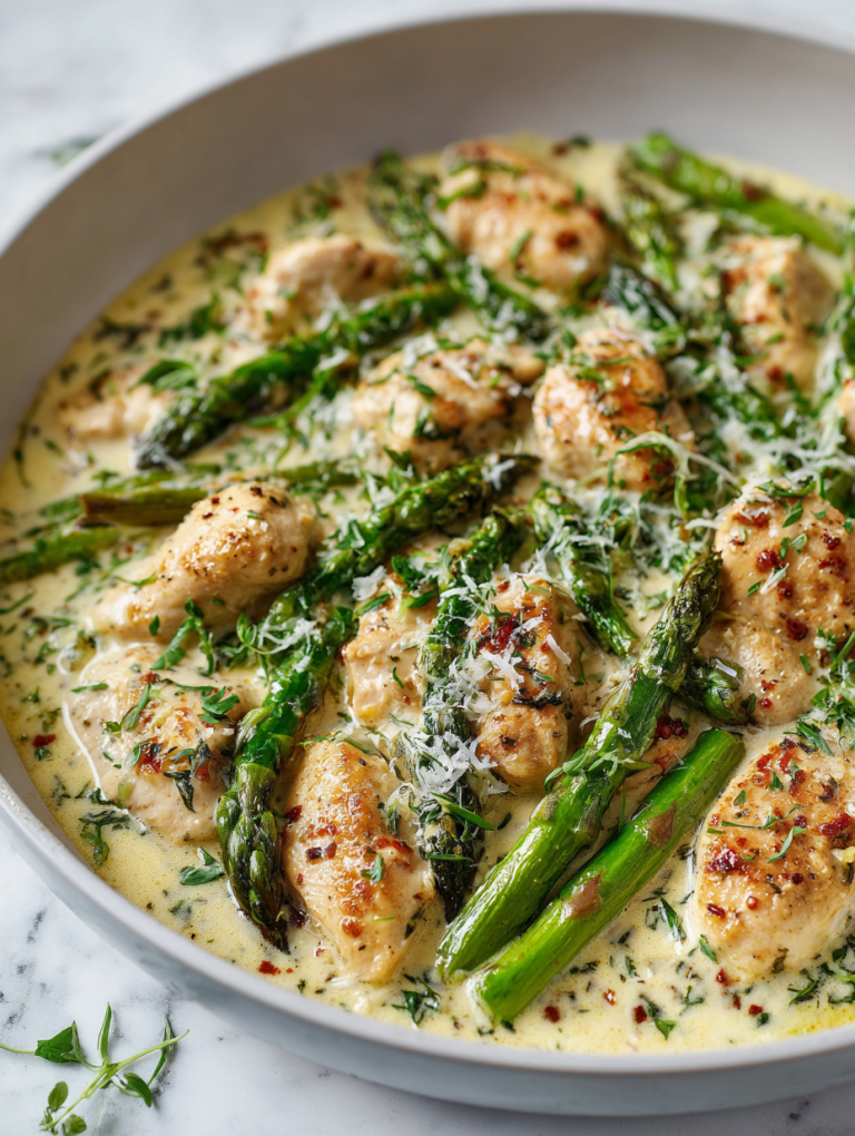 Creamy Chicken Asparagus Skillet