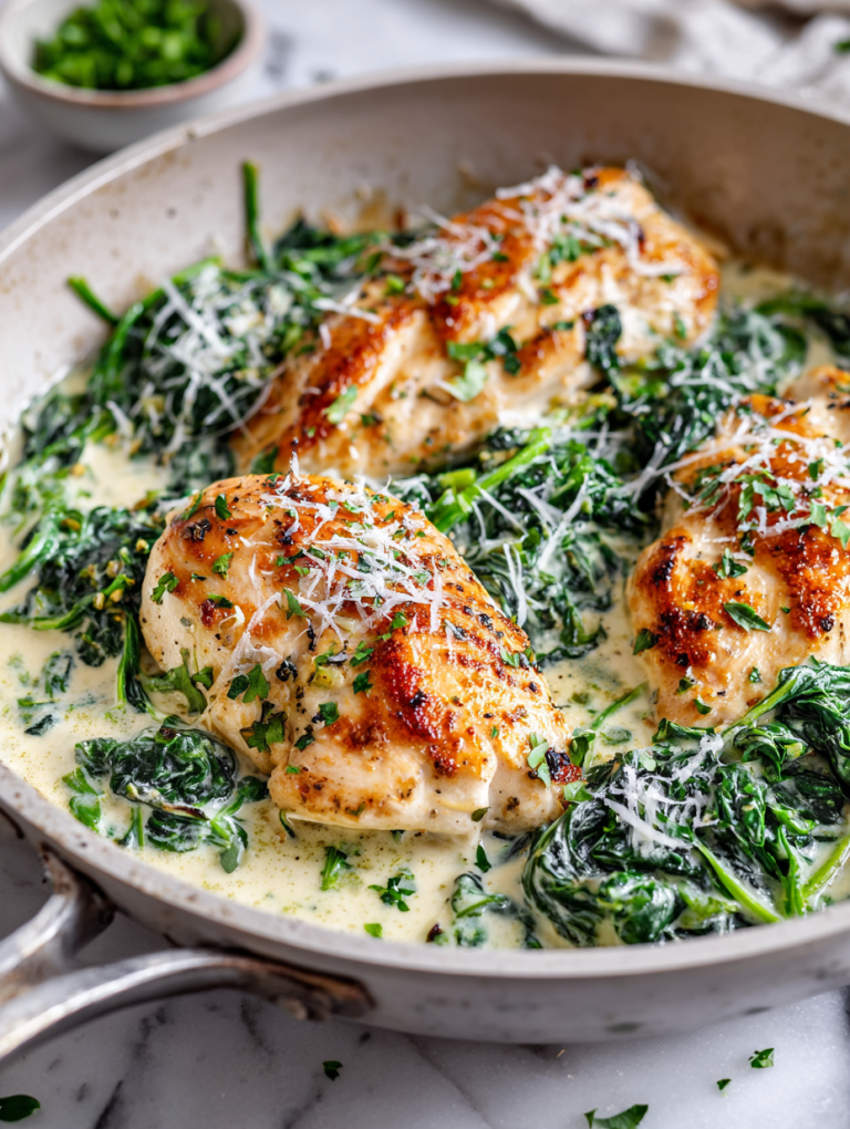Creamy Chicken Spinach Skillet