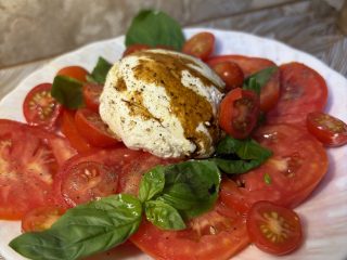 serving this salad right away while the burrata is soft