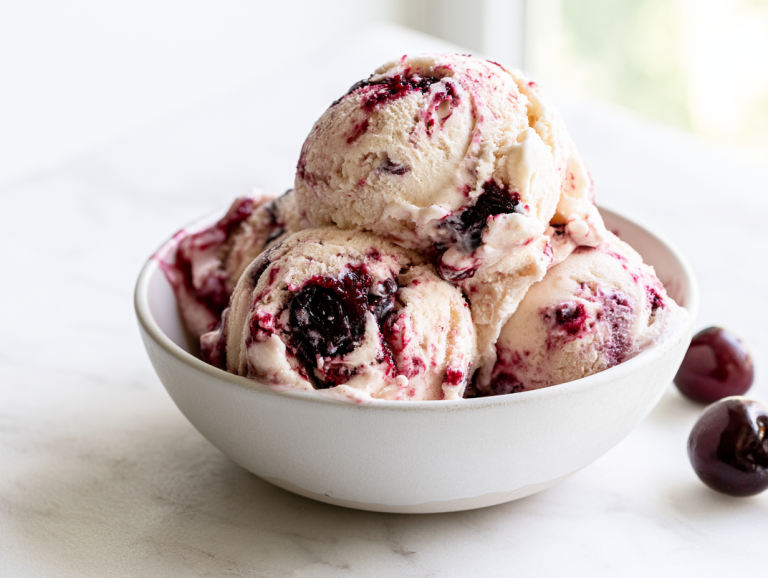 Homemade Black Cherry Ice Cream